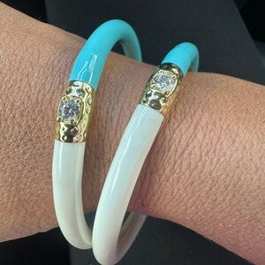 Budha Girl turquoise all weather bangles (set of 2)
